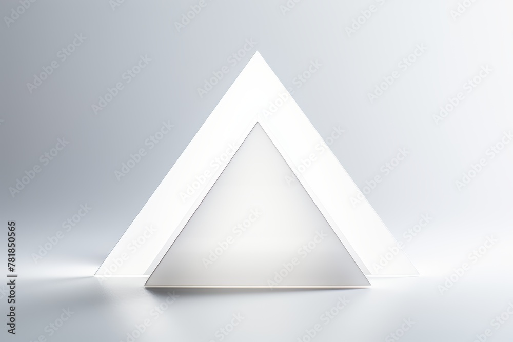 Aufkleber white triangle floating on a white background Stacked in layers Create interest 