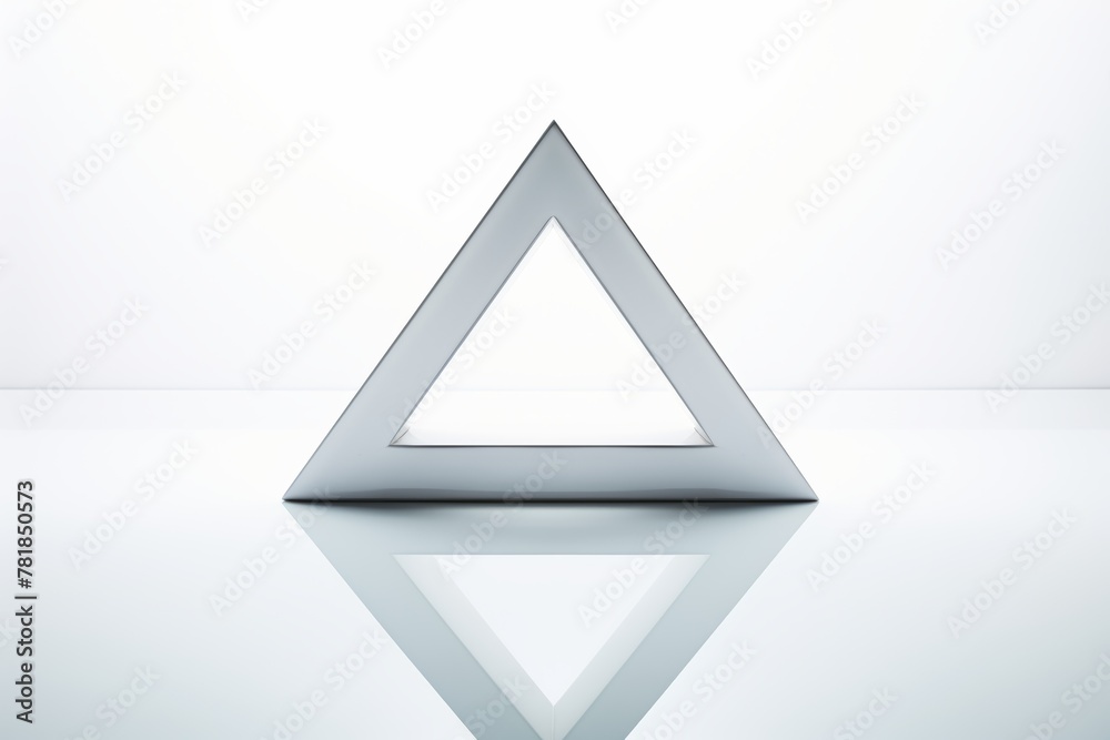Aufkleber white triangle floating on a white background Stacked in layers Create interest 
