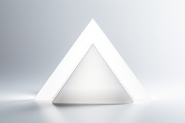 white triangle floating on a white background Stacked in layers Create interest 