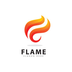 Fototapeta premium Abstract Fire Flame Logo Symbol with Gradient Color