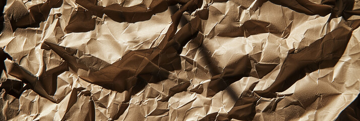 a detailed texture of crumpled brown paper, generative AI