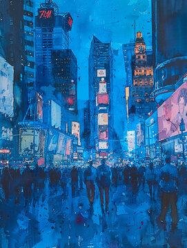 The First Amendment illustrated in bold blue