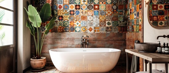 wall decor with luxurious, colourful Brazilian-style tiles 