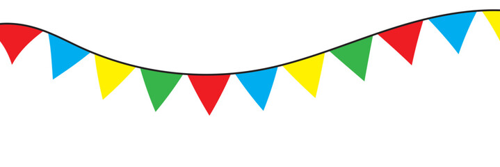 Obraz premium Vector party flags in pastel palette. isolated on white background