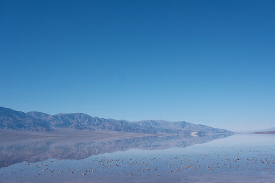 The lake re-emerging at Badwater Basin in Death Valley