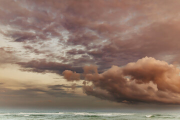 Beautiful Stormy Sunset Clouds over Destin Florida Beach ocean