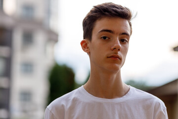 Portrait of teenager looking in camera