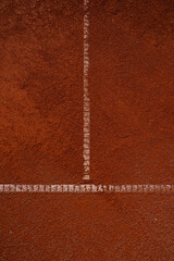 Service line on clean clay court