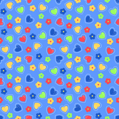 Seamless pattern with hand drawn heart. Background for textile, wrapping paper, fashion, illustration.