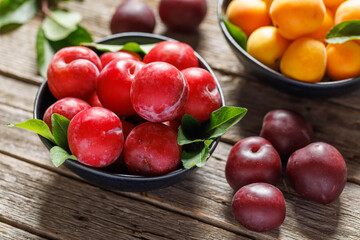 Colorful plums