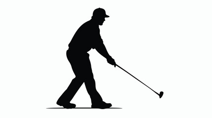 Pictogram player club ball golf sport silhouette ic