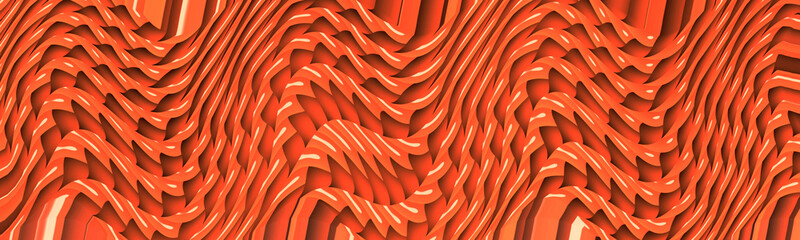 Abstract orange color swirl pattern. 3d illustration	