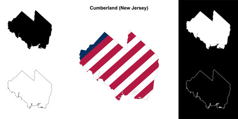 Cumberland County (New Jersey) outline map set