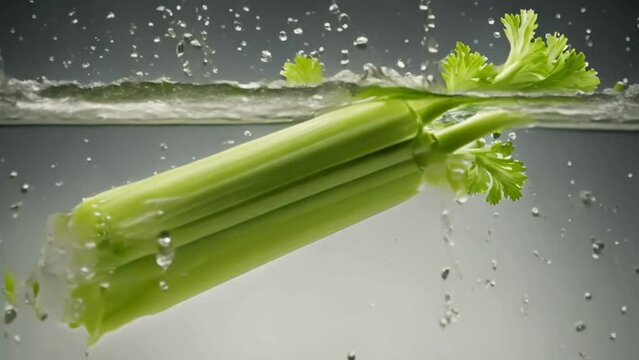Celery falling on water against 