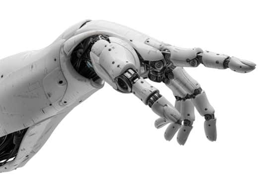 Robotic hand on a transparent background