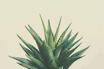 Minimalist illustration of aloe vera plant