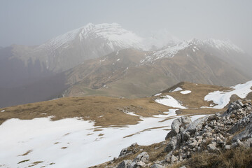 Panorama from the summit of Monte Franco in Abruzzo, Italy