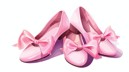 Pink Pointe Shoes with Satin or Silk Ribbon Vector