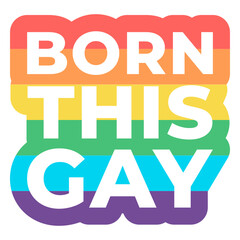 Born This Gay Bold Rainbow Text Statement