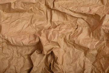 Wrinkled craft paper. Textured background