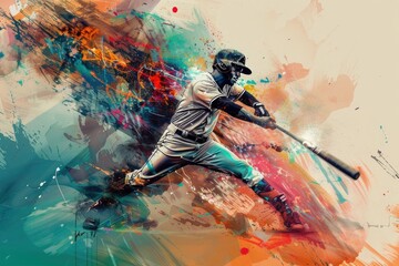 Abstract baseball player