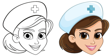 Vector illustration of a smiling nurse character