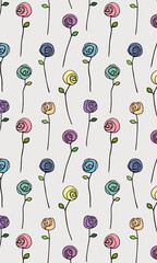 vector floral pattern in muted colors