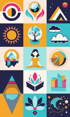 Background with the concept of mental health and planet preservation