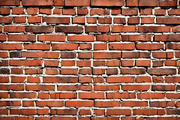 Vintage Red brick wall Background, wall texture