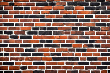 Fototapeta premium Black and Red brick wall wallpaper and background, graphic desig