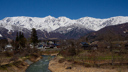 大出公園から望む北アルプス　長野県白馬村