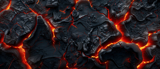 Lava texture fire background, stone liquid black red