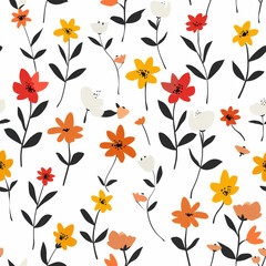 an illustration of an minimal flower pattern on a white background