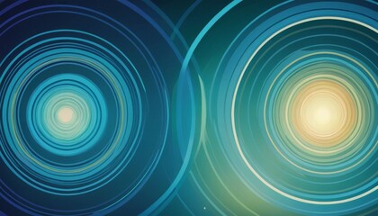 A graphic composition with overlapping circles in shades of blue and green, creating a modern and tranquil geometric pattern.. AI Generation