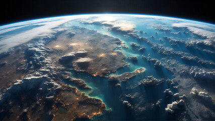 View of Earth from satellite 