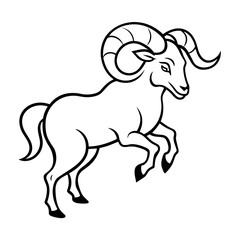sheep colouring page white background -Vector illustration
