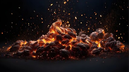 "Inferno Nights: Abstract Art Featuring Red Flames and Burning Heat."