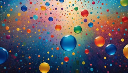 Multicolored spheres floating in space, creating an abstract and playful pattern with a sense of depth and buoyancy.. AI Generation - obrazy, fototapety, plakaty