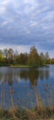 Naklejka na ściany i meble lake and clouds