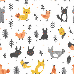 Obraz premium an illustration of an minimal animal pattern on a white background