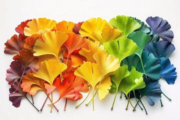 A Rainbow of Leaves A Vibrant Display of Nature's Palette Generative AI