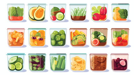 Plastic lunch food storage container icon vector il