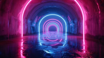 Neon Tunnel A Vibrant Journey Through the Dark Generative AI