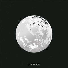 The Moon poster. The Moon in gradient style. The Moon is the Earth's satellite. Vector illustration. - 781871993