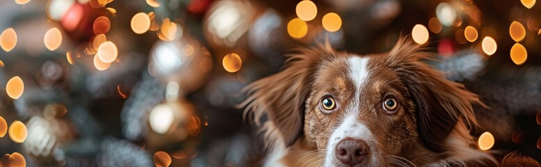 A Festive Pup A Christmas-themed Dog Photography Session Generative AI