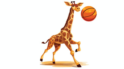 Playful giraffe basketball player vector athletic j