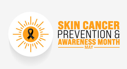 Fototapeta premium May is Skin Cancer Prevention and Awareness Month background template. Holiday concept. use to background, banner, placard, card, and poster design template with text inscription and standard color.