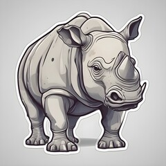 Fototapeta premium Horns of Majesty: A Spectacular Array of Twenty Rhino Stickers, Capturing the Rugged Beauty and Strength of Nature's Armored Titans