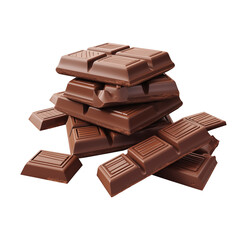 chocolate pieces bar isolated on transparent background Remove png, Clipping Path, pen tool