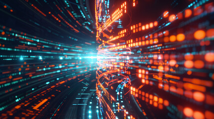 Super fast high speed global data transfer and connection, digital cyber tech motion. abstract technology background 